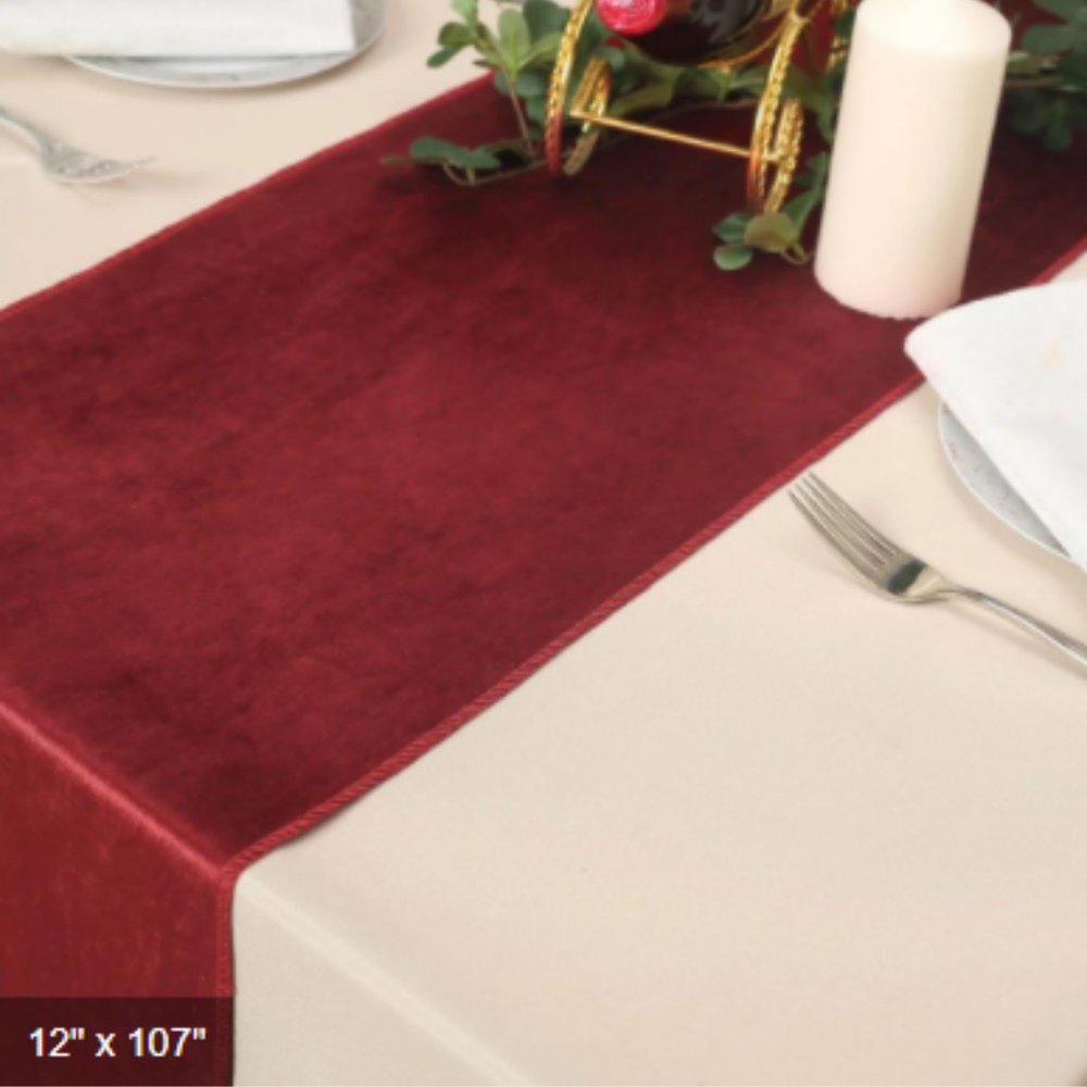 💚Velvet Table Runner - Burgundy/Red